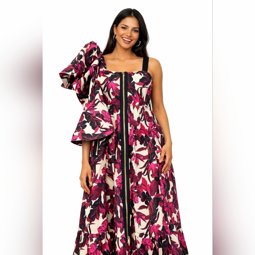 Marina RINALDI Floral Pink and Black Women's Dress. Brand NEW Size 10